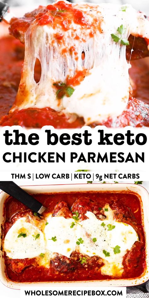 Chicken Parmesan Recipe Healthy Low Carb, Keto Chicken Parmesan With Pork Rinds, Keto Parmesan Chicken, Keto Chicken Parmesan Casserole, Keto Chicken Parmesan, Keto Savory, Keto Chicken Thigh Recipes, Gi Diet, Low Carb Chicken Parmesan