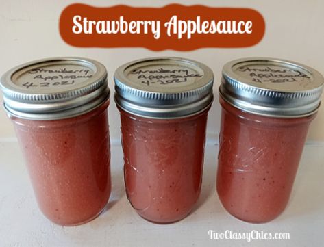 Apple Recipes For Canning, Strawberry Applesauce, Freezing Recipes, Canning Applesauce, Canned Applesauce, Canning Apples, Slow Cooker Applesauce, Mason Jar Recipe, Jello Flavors