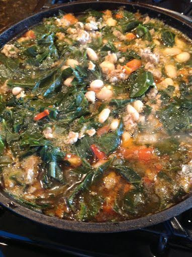 Swiss Chard Soup, Sausage White Bean, Chard Soup, Scallop Ceviche, Spinach Pizza, Beans And Sausage, Black Bean Dip, Italian Turkey, Northern Beans