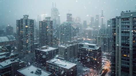 Winter cityscape with snow falling gently on the buildings, 4K Desktop background. 4k Desktop Backgrounds, Winter Cityscape, Winter Backgrounds, Backgrounds For Desktop, Macbook Air Wallpaper, Snow Falling, Winter City, Mountain Wallpaper, Winter Background