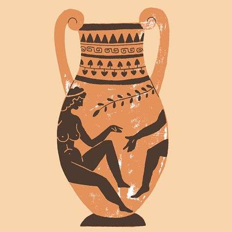 Lady-pot_1200 Ancient Greek Vase, Seed Illustration, Greek Vase, Ancient Greek Pottery, Istoria Artei, Greek Pattern, Pottery Patterns, Ancient Greek Art, Greek Pottery