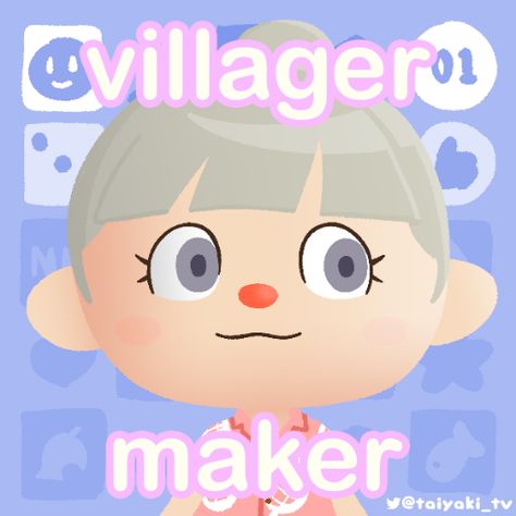 thank you for trying out my villager maker! - don't use for commercial use - don't claim as own artwork - please credit @taiyaki_tv (twitter) to use as ic... Animal Crossing Villager Design, Villager Ideas Animal Crossing, Animal Crossing Characters Icon, Animal Crossing Oc Base, Make An Outfit Game, Animal Crossing Pfp Cute, Animal Crossing Icons Aesthetic, Fun Website Design Creative, Animal Crossing Pfp Aesthetic