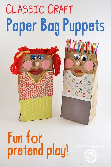 Paper Bag Puppet Craft, Thanksgiving Play, Organization Classroom, Bag Puppet, Diy Paper Bag, Paper Bag Crafts, Puppets For Kids, Paper Bag Puppets, Puppets Diy