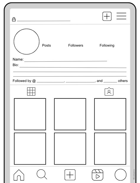 Use this activity to get to know students, or to put a creative and current spin on showing understanding of historical figures and events or book synopses and characters. This Instagram page layout is current to 2023, and includes two pages: A profile page - draw your profile photo, write your username and a brief bio; and fill six photo squares with drawings of activities, foods, family members, or friends. A post page - draw one photo and add your own caption. Instagram Page Template, Instagram Page Layout, Profile Template, Square Drawings, Best Friends Drawing, Instagram Page, Facebook Profile Template, Instagram Profile Ideas, Instagram Profile Template