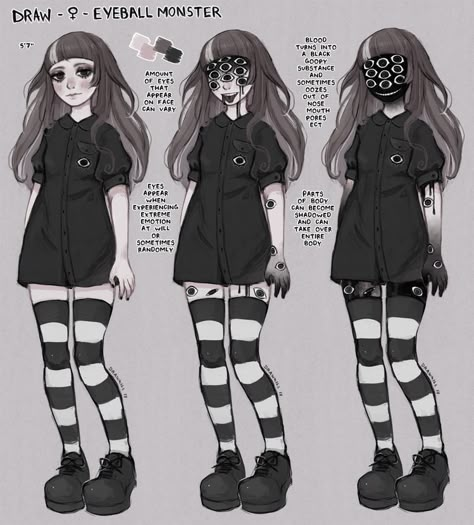 Emo Art, Goth Art, Arte Sketchbook, Creepy Art, Cute Art Styles, 영감을 주는 캐��릭터, Creepy Cute, Drawing Base, Art Inspiration Drawing