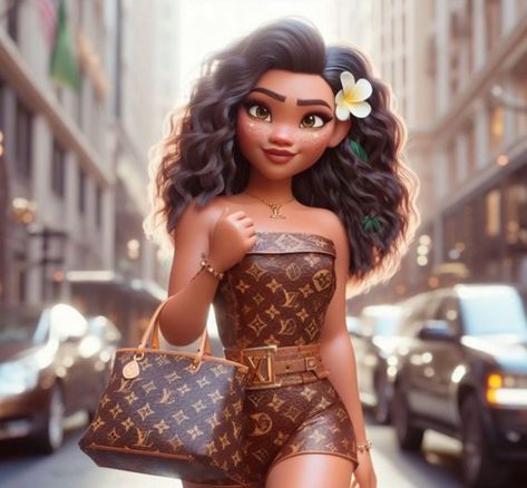 Dark Disney Princess, Black Disney Princess, Black Baby Art, Disney Duos, Disney Swag, Alternative Disney Princesses, Disney Princess Moana, Princess Vibes, Alternative Disney