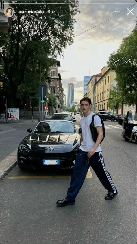 Track Pants Mens Street Style, Adidas Track Pants Outfit Men, Adidas Track Pants Outfit, Adidas Pants Outfit, Black Hair Anime Guy, Men Aesthetic Outfits, Track Pants Outfit, What To Wear Tomorrow, Track Pants Mens