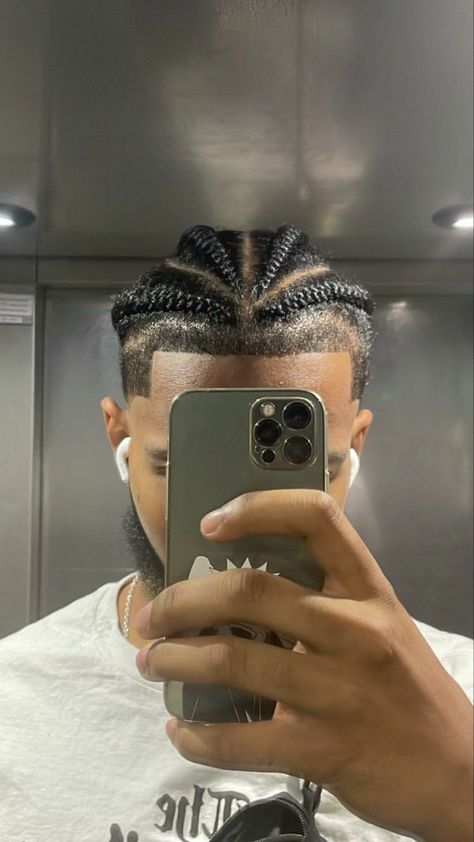 Braids For Short Hair Men Black, Masc Braids, 4 Cornrows Braids, Male Braids, Cornrow Styles For Men, Cornrow Braids Men, Mens Twists Hairstyles, Braids With Fade, Hair Twists Black