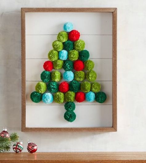 Dollar Tree Christmas DIY Pier One Dupe Dollar Tree Picture Frames Ideas, Dollar Tree Picture Frames, Picture Frames Ideas, Pompom Tree, Pom Pom Christmas Tree, Christmas Tree Frame, Dollar Tree Christmas Diy, Dollar Tree Diy Christmas, Pom Pom Christmas