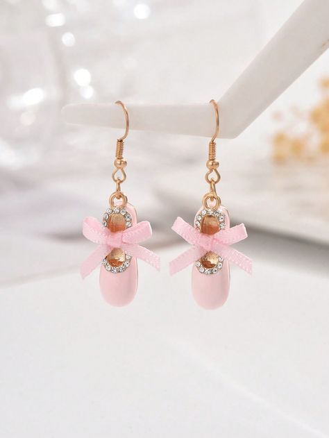 1 Pair Adorable Bowknot Ballet Shoes Crystal Embellished Dangle Earrings, Suitable For Women Gift & Daily WearI discovered amazing products on SHEIN.com, come check them out! Crystal Shoes, Amazing Products, Ballet Shoes, Daily Wear, Gifts For Women, Dangle Earrings, Ballet, Crystals, For Women