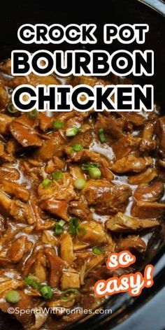 Crock Pot Bourbon Chicken, Slow Cooker Bourbon Chicken, Bourbon Street Chicken, Street Chicken, Bourbon Chicken Crockpot, Bourbon Chicken Recipe, Chicken Over Rice, Chicken Crockpot Recipes Easy, Bourbon Chicken