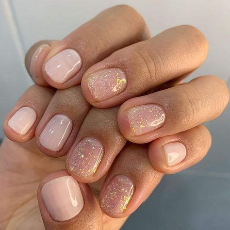 (paid link) New season, new manicures! Switch up your manicure style with these nail idea ideas for every length, shape and aesthetic. Super Short Round Nails, Short Gel Nail Designs Natural Simple, Minimal Short Nails, Minimal Holiday Nails, Short Neutral Nails Gel, Neutral Sparkle Nails, Short Chic Nails, Short Manicured Nails, Gel Manicure Short Nails