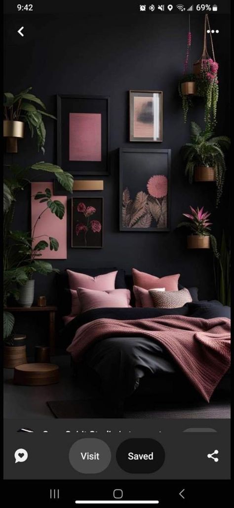 Bedroom Inspiration Dark, Modern Chic Bedroom, Architectural Digest Bedroom, Room Organization Bedroom, Romantic Bedroom Decor, Luxurious Room, Goth Home Decor, Apartment Decor Inspiration, Room Makeover Bedroom