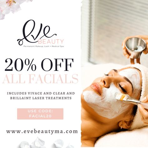 Insta Ads, Spa Facials, Lash Room, Beauty Lash, Facial Spa, Medical Spa, Med Spa, 20 % Off, Permanent Makeup