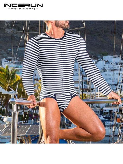 Mens Bodysuit, Mohawks, Comfortable Lounge, Lycra Men, Casual Rompers, Men Style Tips, Long Sleeve Jumpsuit, Swim Wear, Chic Clothes