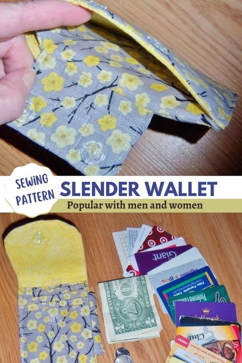 Slender Wallet sewing pattern. This is a diy skinny wallet to sew that is big on space. The wallet is great as a stand-alone carrier of your necessary items or can be easily changed from one bag to the next. It’s comfortable and small enough to fit in your jeans pocket too. This unique wallet is popular with men and women. Unisex small wallet sewing pattern. SewModernBags Small Wallet Pattern, Wallet Sewing Pattern, Sew Wallet, Jeans Pocket, Unique Wallets, Modern Bag, Jean Pockets, Wallet Pattern, Bag Patterns To Sew