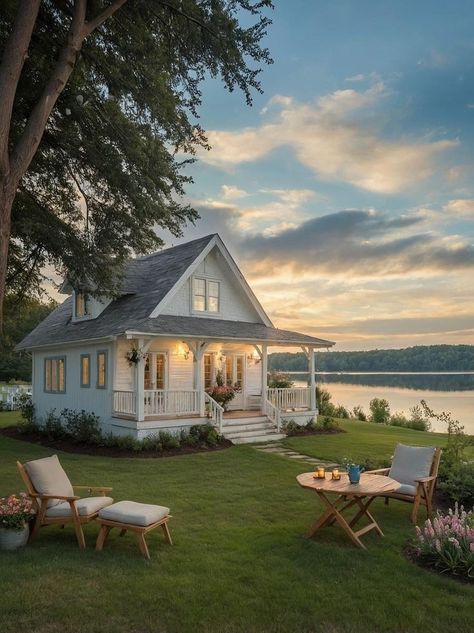 Cottage Home Exterior, Best Greige Paint, Best Greige, Greige Paint Colors, Greige Paint, Southern House, Lake Side, Color Decor, Dream Life House