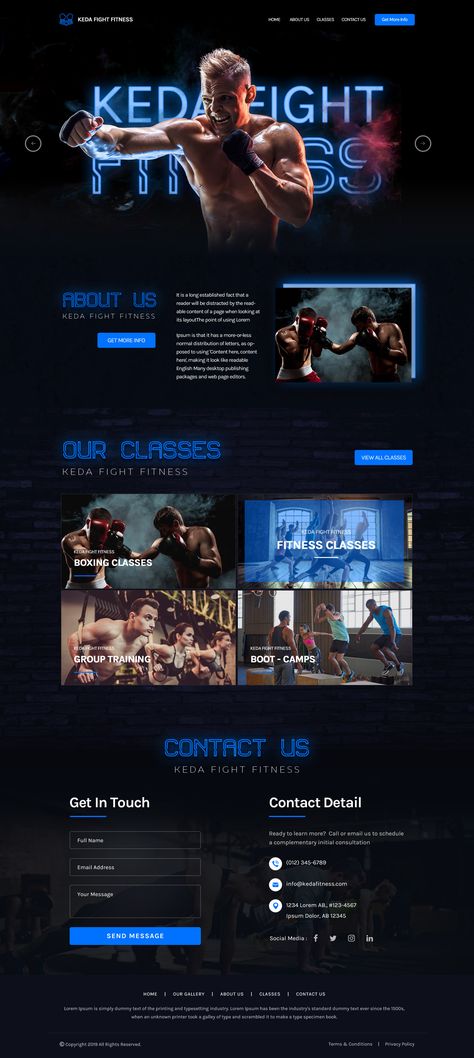 Boxing Website on Behance Popular Website Design, Gym Landing Page Design, Fitness Landing Page Design, Boxing Website Design, Gym Website Design Inspiration, Gym Web Design, Fitness Website Design Inspiration, Sport Website Design, Sports Website Design