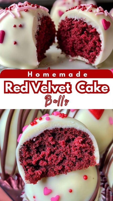 Homemade Red Velvet Cake Balls Chocolate Chip Red Velvet Cake, Red Velvet Cakepop Recipes, Cake Bombshell, Red Velvet Cake Bites, Red Velvet Bundt Cake With Cream Cheese, Red Velvet Cakeballs, Red Velvet Cake Dessert, Cake Balls Recipe Easy, Red Velvet Balls