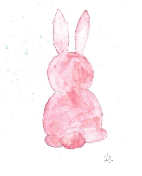 Watercolour Lily, Watercolour Projects, Watercolor Painting Easy, Easter Watercolor, Easter Paintings, Watercolor Paintings Of Animals, Bunny Watercolor, Paintings For Beginners, Watercolor Birthday Cards