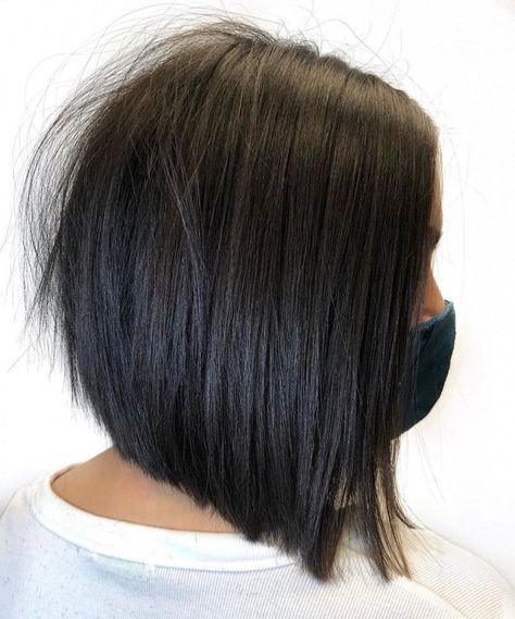 Angled Bob Haircuts Straight, Inverted Bob For Thinning Hair, Shoulder Length Inverted Bob With Layers, Inverted Bob Hairstyles Straight, Bob Cut Shoulder Length, Straight Inverted Bob, Inverted Bob Straight Hair, Straight Inverted Bob Hairstyles, Straight Angled Bob