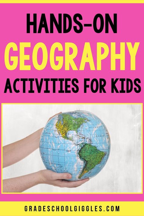 Hands-on activities are a fun way for kids to learn basic geography concepts. Whether you're looking for classroom activities or lessons to do at home, your kids will love learning about the world they live in with these ideas. Go outside and play a game of catch a country with an inflatable globe, create a 7 continents necklace with the free printable template, design a neighborhood map, or create a salt-dough island project to showcase landforms and bodies of water vocabulary terms. Geography Elementary Activities, Continent Activities For Preschool, Kindergarten Continents Activities, Geography For Preschoolers, Geography Activities For Kids, Third Grade Geography, Geography Games For Kids, Landforms And Bodies Of Water, Continents Activities