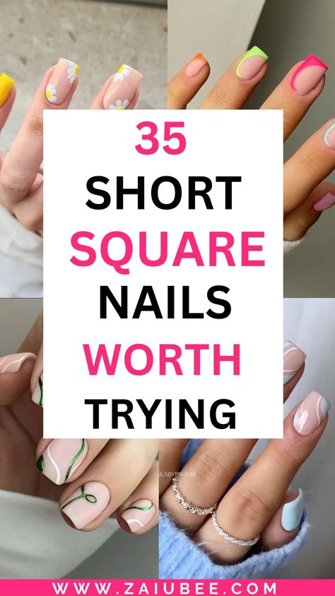 Looking for trendy and stylish nail ideas? Look no further than short square nails! Short square nails are all the rage right now, and for good reason. Read more to get inspired by trendy short square nails design Best Square Nail Designs, Nail Art Design For Square Nails, French Nails Acrylic Short Square, Nail Design For Short Square Nails, French Nail Designs Square Short, End Of Summer Nails Square, Trending Square Nails 2024, Trendy Nail Inspo Square Short, Trendy Nail Art Square