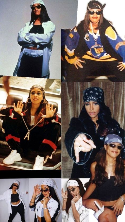 90s Rnb Fashion, Aaliyah Costume, Aaliyah Outfits, 90s Fashion Party, Throwback Outfits, Street Style Outfits Casual, 2000s Clothing, Aaliyah Style, Y2k Aesthetic Fashion