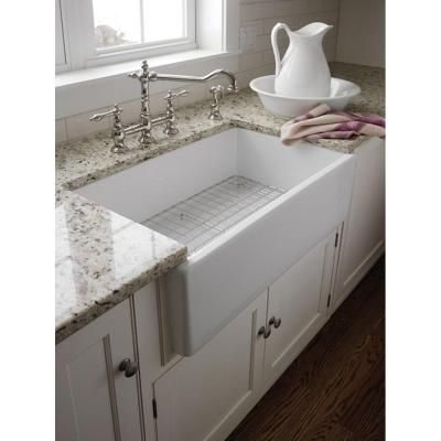 Pegasus Farmhouse Apron Front Fireclay 30 in. Single Bowl Kitchen Sink in White-FS30 - The Home Depot Fire Clay Sink, Farmer Sink, Stainless Steel Apron Sink, Kitchen Sink Remodel, Farmers Sink, Apron Front Kitchen Sink, Plumbing Accessories, Apron Sink Kitchen, Apron Front Sink