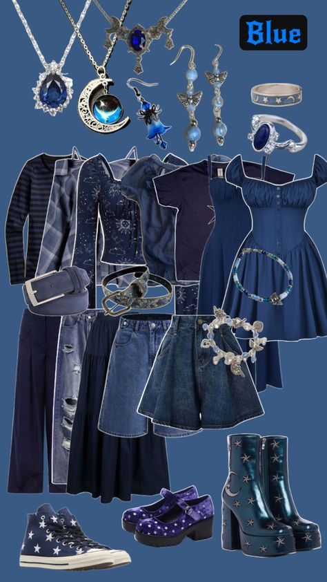 My blue fit aesthetic Dark Blue Aesthetic, Fit Aesthetic, Fits Aesthetic, Earthy Outfits, Aesthetic Fits, Whimsical Fashion, Blue Outfit, Goth Outfits, Autumn Outfit