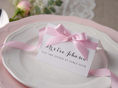 Wedding Place Cards See more here: http://4lovepolkadots.com/p/55/431/8269/PLACE%20CARDS_03/ruw/w.html Vintage Place Cards, Wedding Table Place Cards, White Minimalist Wedding, Minimalist Wedding Table, Wedding Name Tags, Blush Wedding Inspiration, Personalized Place Cards, Place Card Table Wedding, Rustic Wedding Ceremony