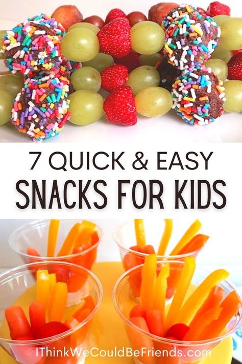 These snack ideas for kids are the perfect treats for parties, play dates, parties, parks & potlucks! We also made a FREE PRINTABLE with these easy treats for kids so that they’re always handy! #snacks #treats #kids #easy #quick #fun #printable #playdate #party Lunch Playdate Food, Play Date Snacks For Kids, Playdate Food Ideas, Quick Easy Snacks For Kids, Easy Treats For Kids, Kids Potluck, Playdate Snacks, Play Date Snacks, Kids Snacks Ideas