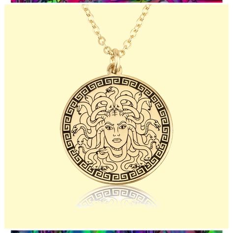 Beleco Jewelry Engraving Mythology Medallion Medusa Medallion, Medusa Head, Gold Plated Necklace, Coin Pendant, Jewelry Lover, Womens Necklaces, 18k Gold, Shoe Jewelry, Gold Necklace