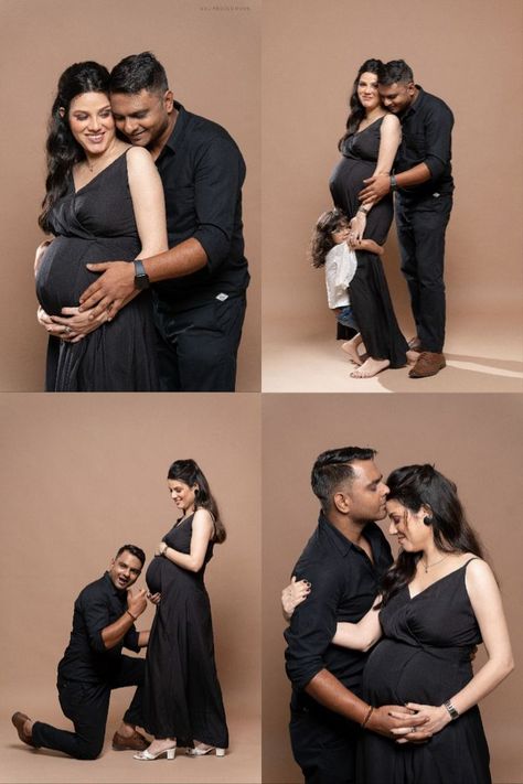 Photoshoot Poses Studio, Pregnancy Photoshoot Poses, Couple Pregnancy Pictures, Indoor Maternity Photos, Couple Maternity Poses, Indoor Maternity Photography, Maternity Props, Baby Bump Photoshoot, Indoor Photoshoot