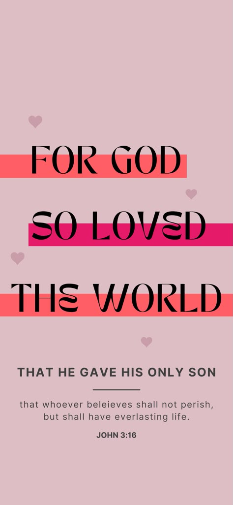 Valentine's Day is a time to remember God's love for us, as highlighted in John 3:16. It's a day to reflect on God's sacrifice and his everlasting love. This day isn't solely about exchanging gifts with our loved ones, but to contemplate on God's profound love. John 3:16 emphasizes that God's love is so great that he gave us his Son for eternal life. As we prepare for Valentine's Day, let's remember the greatest love of all, God's love. ❤️✨ About Us Aesthetic, Love God Love People Quotes, One Day Or Day One Wallpaper, Gods Love Wallpaper, John 3 16 Wallpaper, Love God Quotes, Love Like God, John 3 16 Verse, Love In The Bible