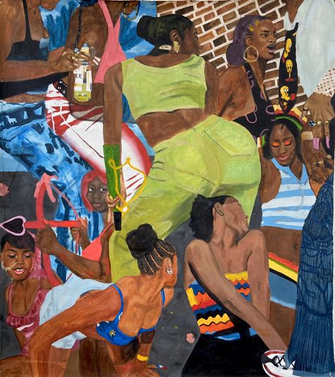 Emily on Twitter: "Time to lock myself in my room and just paint all summer… " Black Women Painting Aesthetic, Funky Girl Painting, Dance Aesthetic, African Portraits Art, Dancing Art, Graffiti Illustration, Dorm Wall Art, Dance Paintings, Black Art Painting