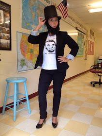 Abe Lincoln Costume Abe Lincoln Costume, Black Blazer Jeans, Abraham Lincoln Costume, Black Stove, Homecoming Spirit Week, Homecoming Spirit, Teacher Halloween Costumes, Teacher Costumes, Abe Lincoln