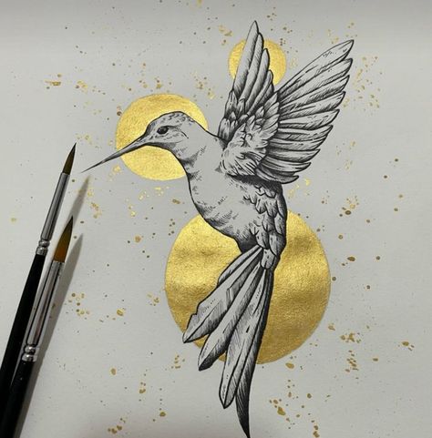 Birds Aesthetic Drawing, Gold Aesthetic Drawing, Gold Marker Drawing, Metallic Pen Drawing, Black Pen Drawing Aesthetic, Metallic Pen Art, Blackbird Drawing, Acrylic Line Art, Bird Line Art