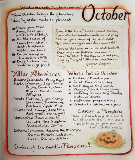 October Witchcraft, September Witch Calendar, Monthly Correspondences, Month Correspondence, Witch Calender 2023, November Magical Correspondences, Month Magical Correspondences, Witchcraft Candle Magic, Witchcraft Candles