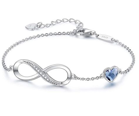 😍Beautiful infinity bracelet with cute blue heart symbol.😍 Infinity Heart Symbol, Jewellery Indian, Silver Jewellery Indian, Infinity Heart, Heart Symbol, Anniversary Jewelry, Jewelry Birthday, Infinity Symbol, Birthday Jewelry Gift