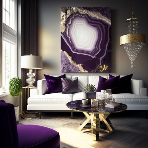 Home Decor Purple, Purple Office Aesthetic, Purple Living Room Decor, Purple Home Office, Purple Living Room Ideas, Purple Interior Design, Purple Office, Dining Room Design Luxury, Purple Room Decor