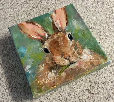 Acrylic Easter Paintings, Rabbit Painting Easy, Bunny Painting Ideas, Spring Canvas Painting Ideas Easy, Paintings Of Rabbits, Easter Acrylic Painting, Bunny Watercolor Painting, Easter Art Ideas, Bunny Paintings