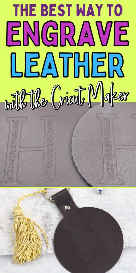 How to engrave leather. DIY leather engraving tips. The best tips to customize leather. Diy Leather Engraving, Leather With Cricut, Leather Engraving, Engraving Tools, Leather Rivets, Clay Pot Crafts, Leather Cuts, Leather Crafts, Fun Diy Crafts