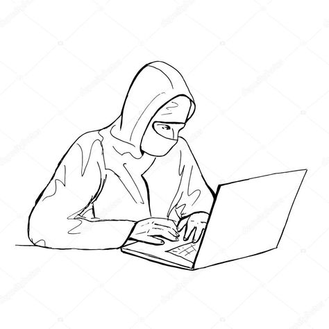 Black and white hacker Hacker Drawing, White Hat, Peace Gesture, Art Drawings, Sketch, Male Sketch, Black And White, Drawings, White