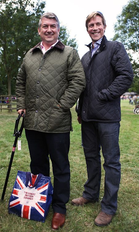 'Neil and Alex at Burghley Horse Trials in their Barbour quilted jackets.' Barbour Quilted Jacket Men, Barbour Jacket Outfit, Barbour People, Burghley Horse Trials, Barbour Ashby, Barbour Quilted Jacket, Quilted Jacket Men, Horse Trials, Barbour Jacket