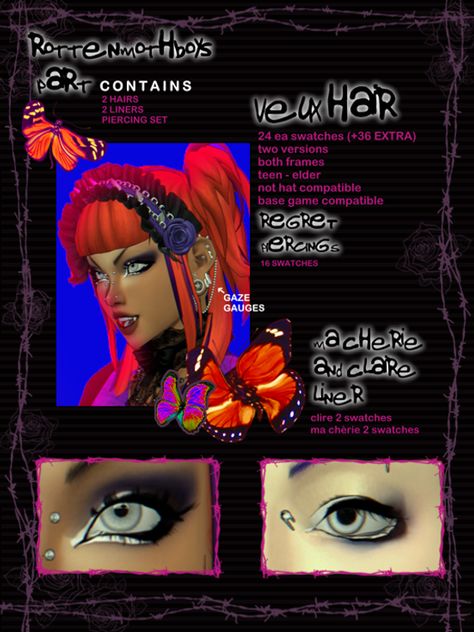 VISUAL KEI MEGA SET (ROTTENMOTHBOY X VAMPIREPILL) | RottenMothBoy on Patreon Rottenmothboy Sims 4 Cc, Sims 4 Anime Cc Maxis Match, Sims 4 Vkei Cc, Scene Cc Sims 4, Visual Kei Sims 4 Cc, Alt Sims, Visual Kei Makeup, Cc Shopping, Makeup Cc