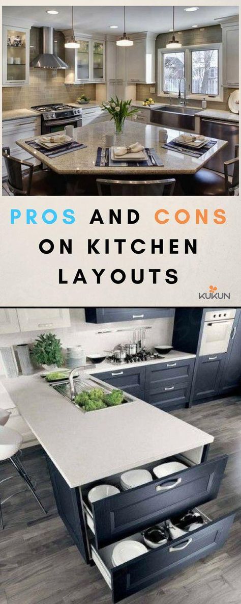 The best layout for you depends on the size and shape of your kitchen, your cooking habits, how much you entertain and how much storage you need. [Kitchen Ideas, Kitchen Design, Kitchen Layouts, Kitchen Layout Ideas, Kitchen Remodel, Pros and Cons, Kitchen Layout Ideas Small, Kitchen Layout Ideas Open]  ... more Small Kitchen Ideas Layout L Shape With Island, C Kitchen Layout, One Side Kitchen Layout, 12 By 12 Kitchen Layout, Kitchen Zones Layout, Best Small Kitchen Layout, Kitchen Setup Layout, I Shaped Kitchen With Island, J Shaped Kitchen Layout