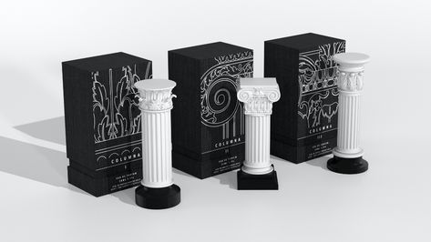 Columna de Parfum: Take Distinct Architecture With You Wherever You Go | Dieline - Design, Branding & Packaging Inspiration Royal Tunbridge Wells, Brand Architecture, Consumer Packaging, Perfume Packaging, Creative Package, Brand Creation, International Design, Perfume Design, Article Design