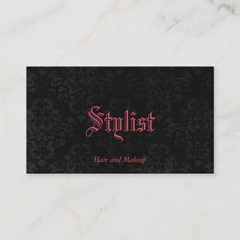 Custom Color French Gothic Damask Stylist Template Gothic fonts Font fonts #font #fonts #dafontfonts 17.766 French Gothic, Buisness Cards, Gothic Pattern, Vintage Business Cards, Business Card Pattern, Floral Business Cards, Stylist Business Cards, Makeup Artist Business Cards, Hairstylist Business Cards