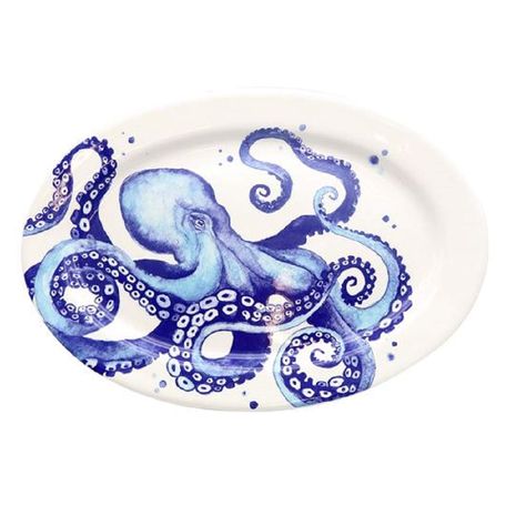 AmazonSmile | DEI 11258 Ceramic Platter, 16.0 x 11.25 x 1.25, Blue/White: Platters Blue Octopus, Ceramic Platter, Design Engineering, The Amazon, Octopus, White Blue, Shop Design, Engineering, Blue